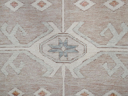 Oushak hand-knotted wool rug in Pink & Ivory, 11'7" x 14'9" — SKU O01976 (view 9)