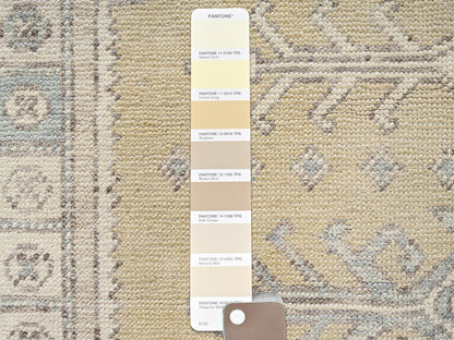 Beige 4'10" x 6'10" Oushak And Peshawar Hand knotted Wool Rug - Sku: O01978