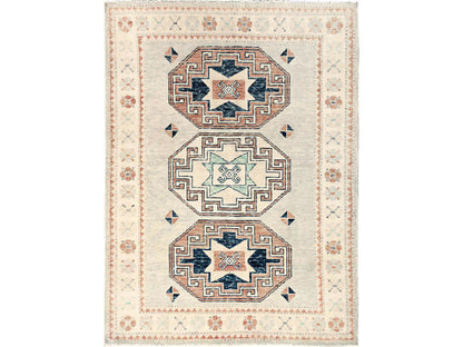 Blue 4'11" x 6'9" Oushak And Peshawar Hand knotted Wool Rug - Sku: O01979