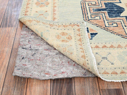 Blue 4'11" x 6'9" Oushak And Peshawar Hand knotted Wool Rug - Sku: O01979