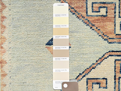 Blue 4'11" x 6'9" Oushak And Peshawar Hand knotted Wool Rug - Sku: O01979