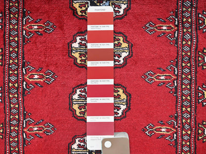 Tribal & Geometric hand-knotted wool runner in Red, 2'8" x 10'3" — SKU O01987 (view 4)