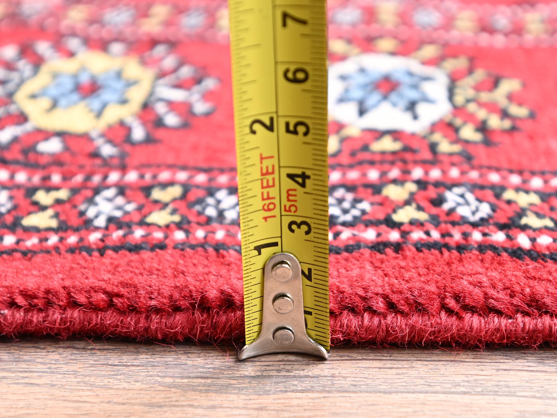 Tribal & Geometric hand-knotted wool runner in Red, 2'8" x 10'3" — SKU O01987 (view 6)