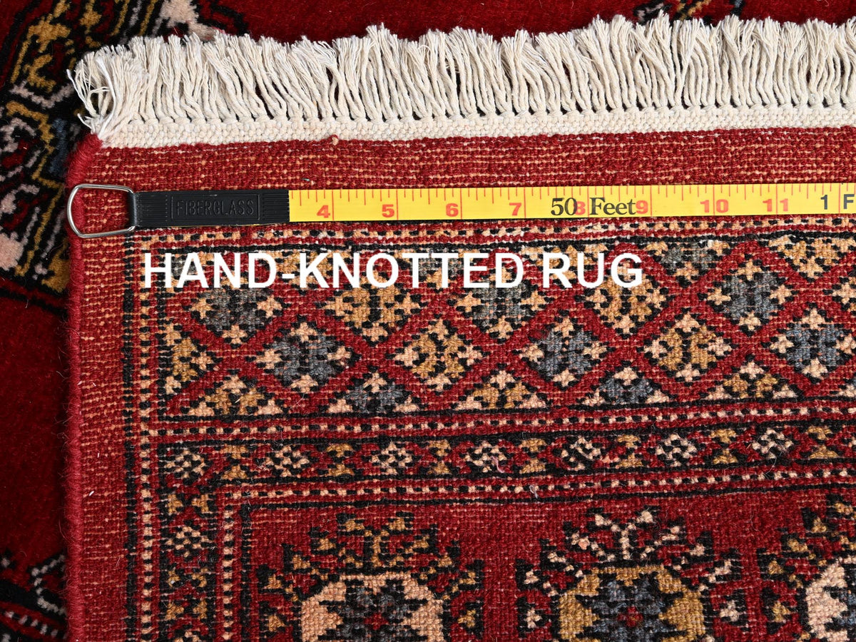 Tribal & Geometric hand-knotted wool runner in Red, 2'8" x 10'3" — SKU O01987 (view 7)