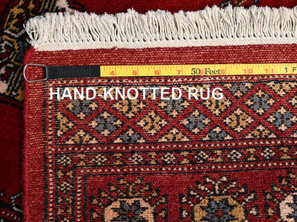 Tribal & Geometric hand-knotted wool runner in Red, 2'8" x 10'3" — SKU O01987 (view 7)