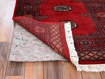 Tribal Tribal & Geometric hand-knotted wool runner in Red, 2'6" x 9'10" — SKU O01988 (view 3)