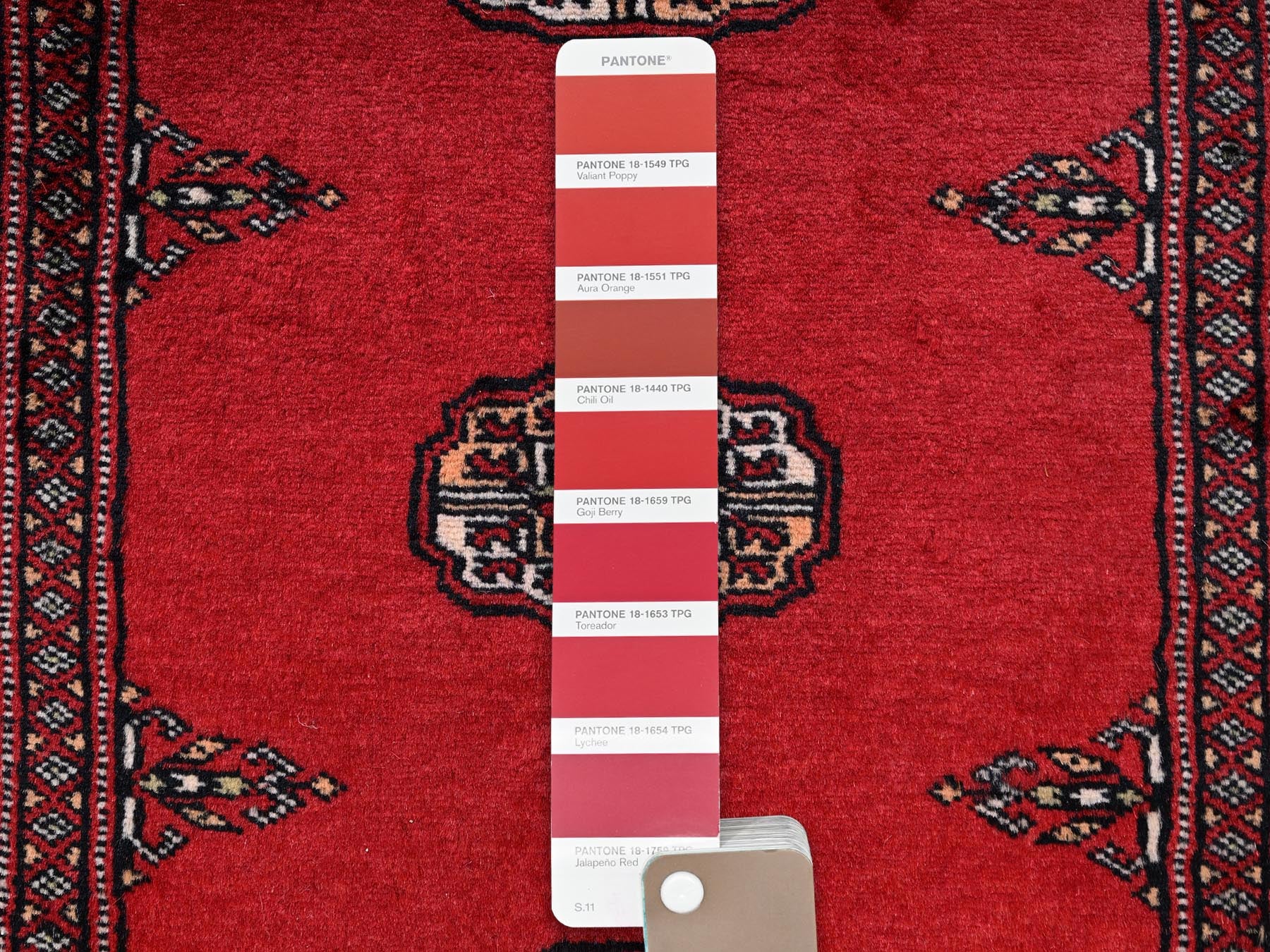 Tribal Tribal & Geometric hand-knotted wool runner in Red, 2'6" x 9'10" — SKU O01988 (view 4)