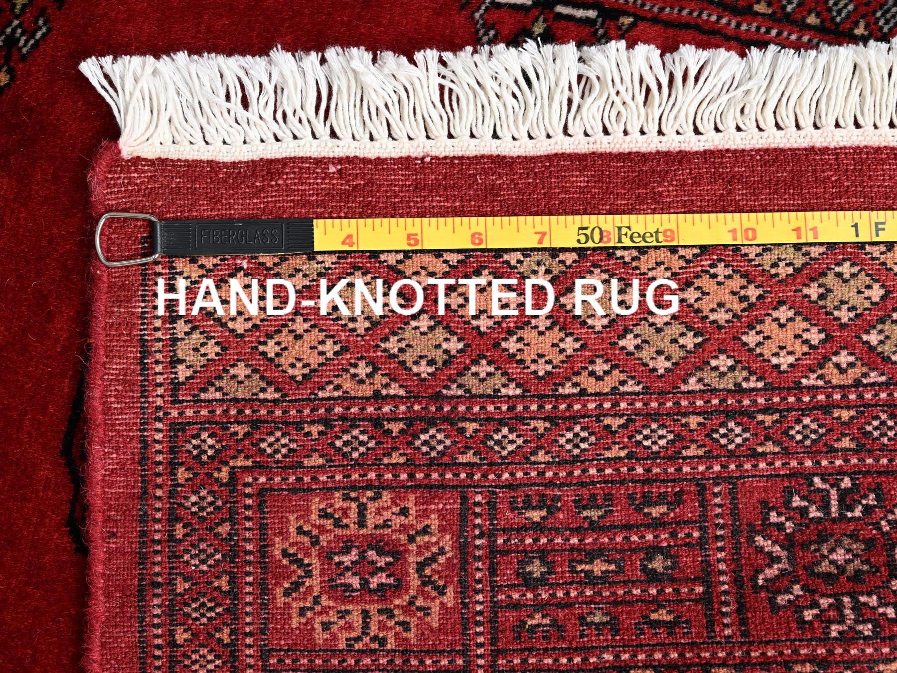 Tribal Tribal & Geometric hand-knotted wool runner in Red, 2'6" x 9'10" — SKU O01988 (view 7)