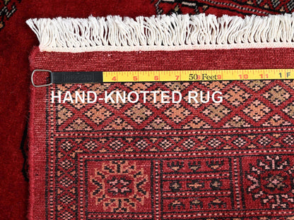 Tribal Tribal & Geometric hand-knotted wool runner in Red, 2'6" x 9'10" — SKU O01988 (view 7)