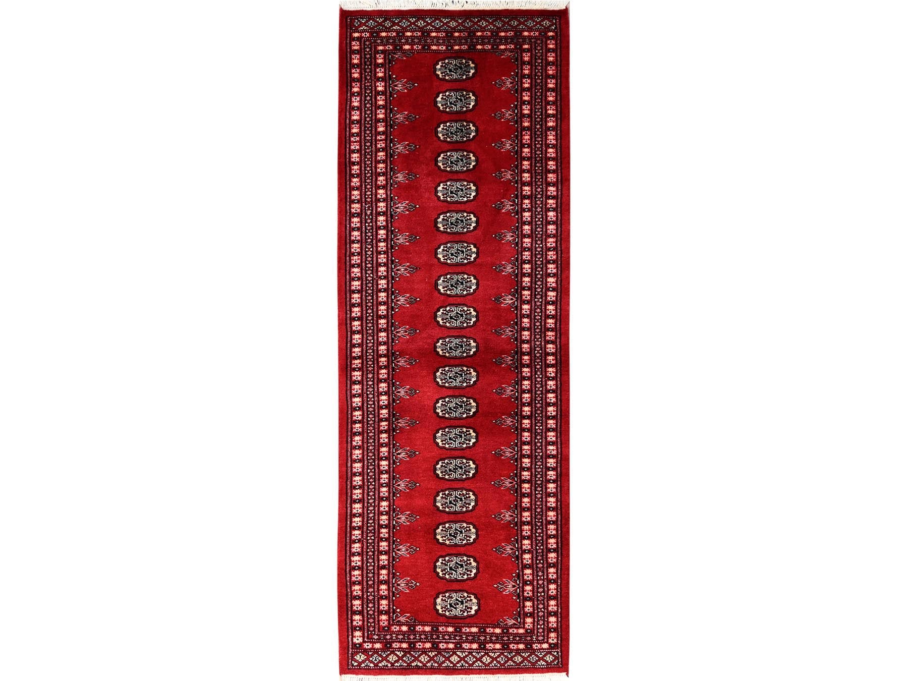 Tribal Tribal & Geometric hand-knotted wool runner in Red, 2'6" x 8' — SKU O01990