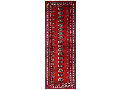 Tribal Tribal & Geometric hand-knotted wool runner in Red, 2'6" x 8' — SKU O01990