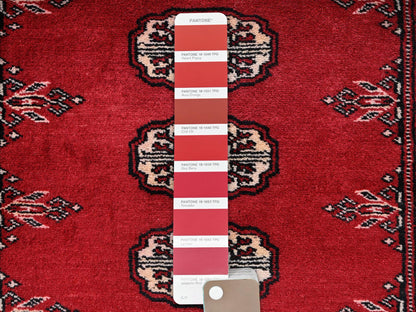 Tribal Tribal & Geometric hand-knotted wool runner in Red, 2'6" x 8' — SKU O01990 (view 4)