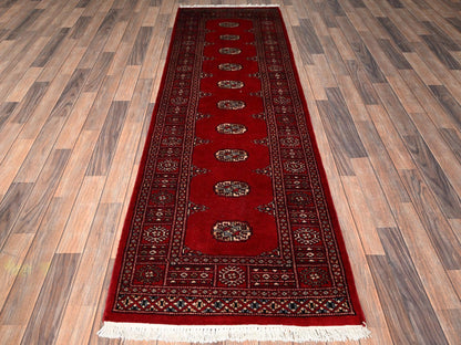 Tribal Tribal & Geometric hand-knotted wool runner in Red, 2'7" x 8'5" — SKU O01992 (view 2)