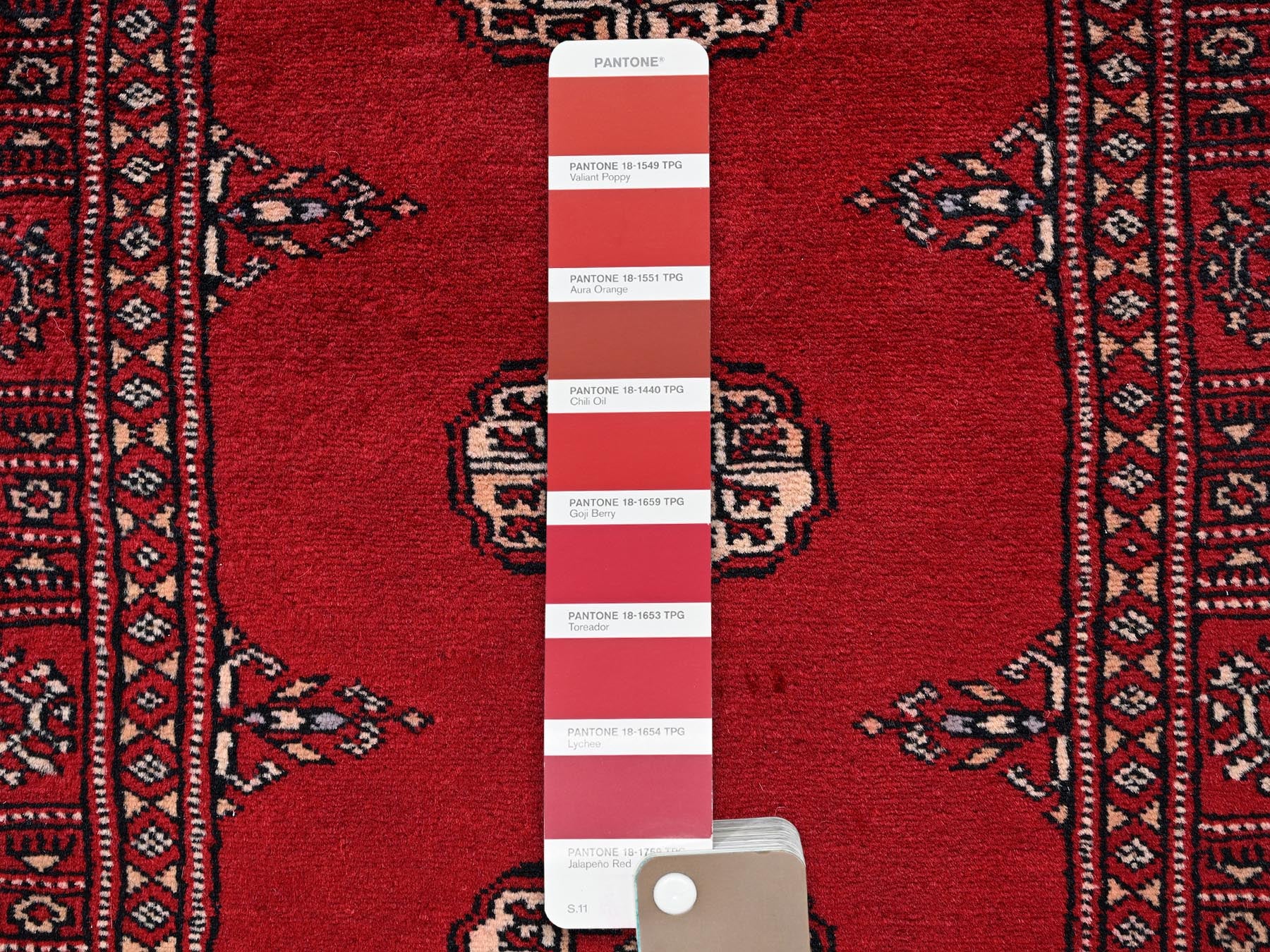 Tribal Tribal & Geometric hand-knotted wool runner in Red, 2'7" x 8'5" — SKU O01992 (view 4)