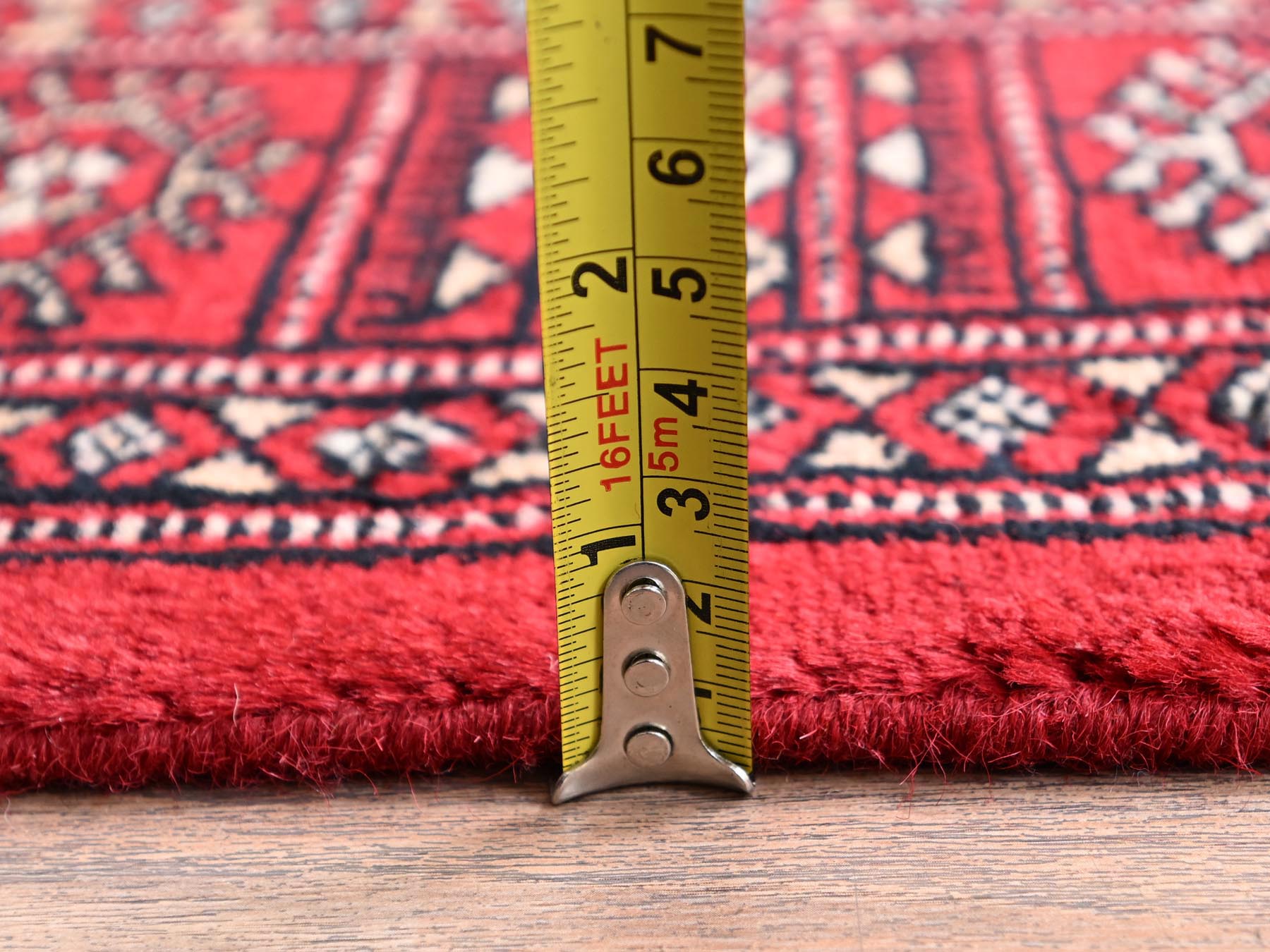 Tribal Tribal & Geometric hand-knotted wool runner in Red, 2'7" x 8'5" — SKU O01992 (view 6)