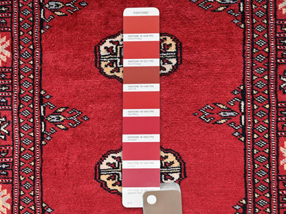 Red 2'7" x 8'1" Tribal & Geometric Hand knotted Wool Rug - Sku: O01993