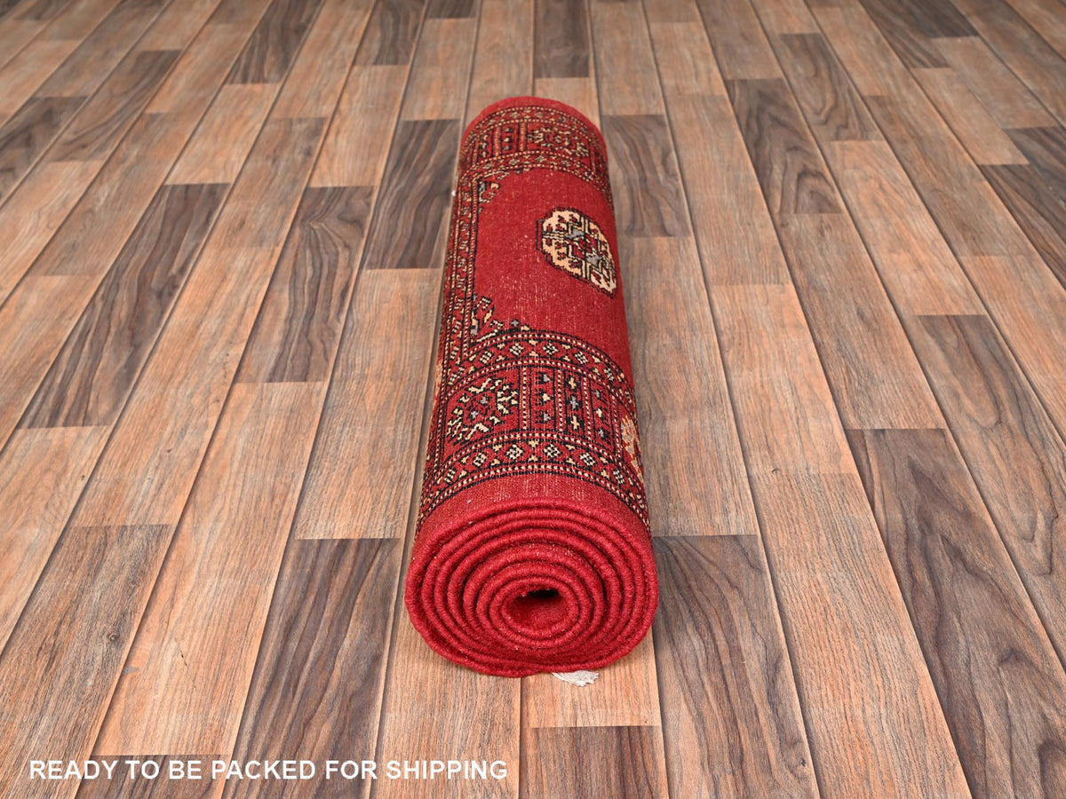 Tribal Tribal & Geometric hand-knotted wool runner in Red, 2'7" x 8'1" — SKU O01993 (view 5)
