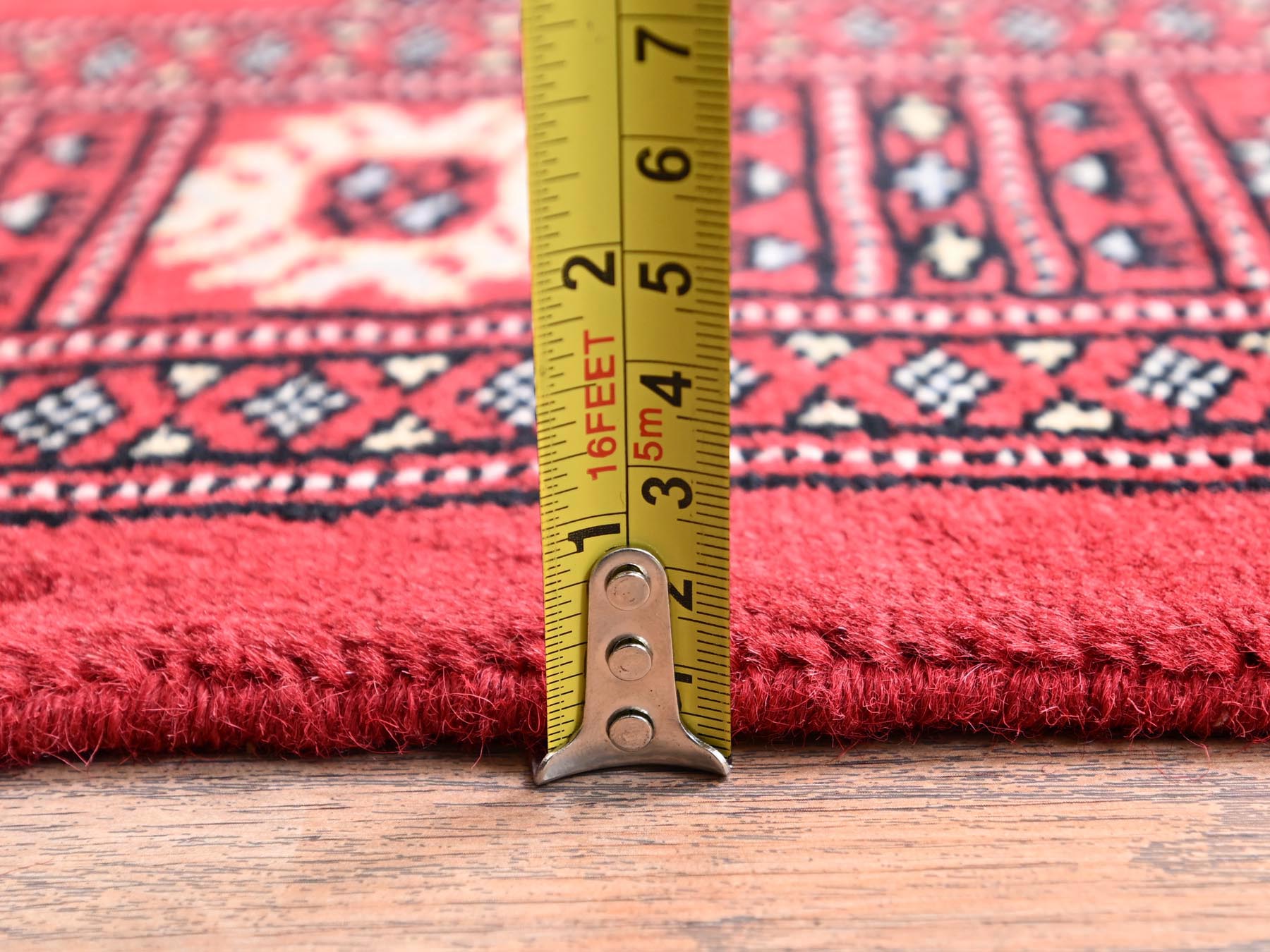 Tribal Tribal & Geometric hand-knotted wool runner in Red, 2'7" x 8'1" — SKU O01993 (view 6)