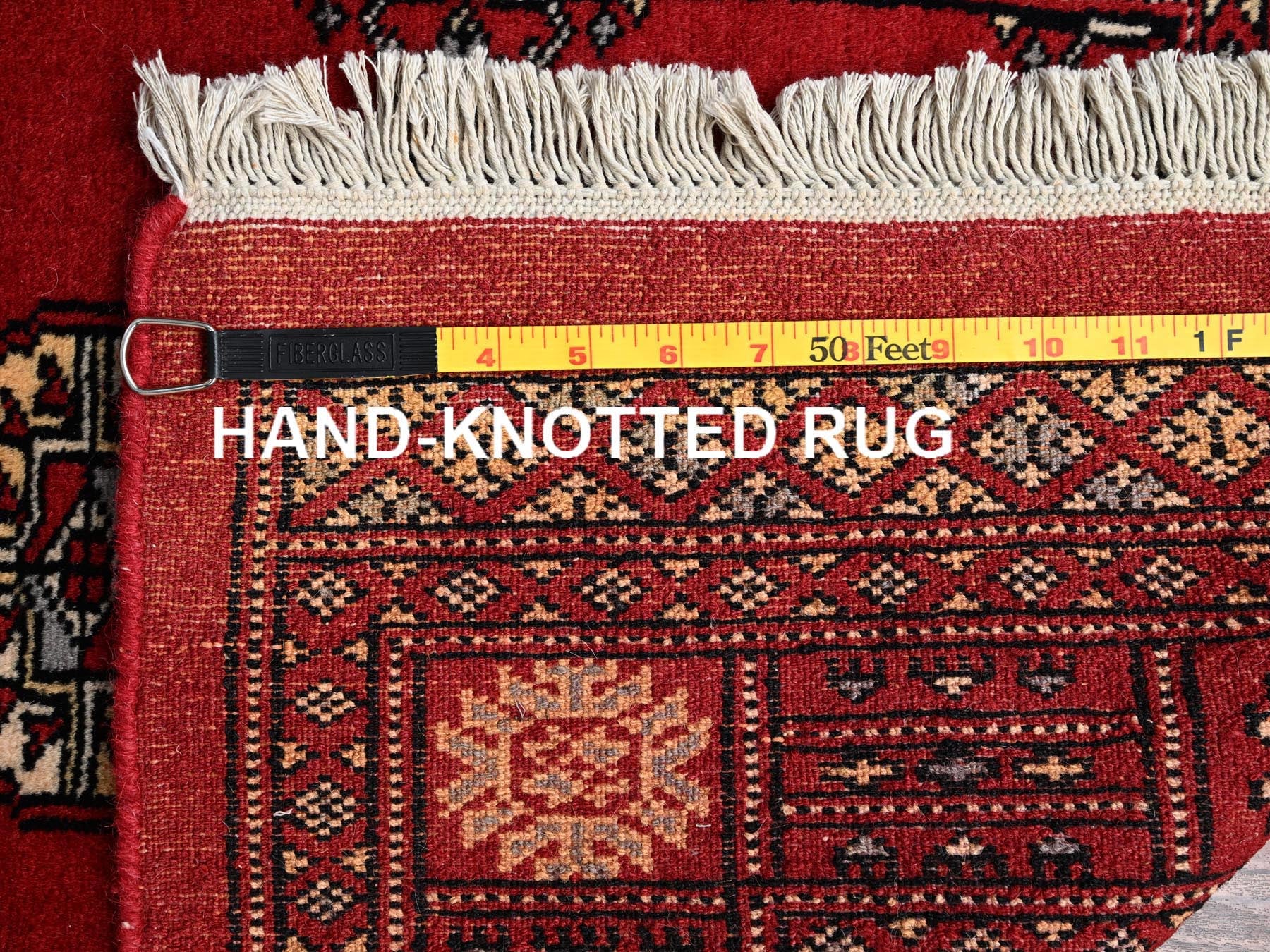 Tribal Tribal & Geometric hand-knotted wool runner in Red, 2'7" x 8'1" — SKU O01993 (view 7)