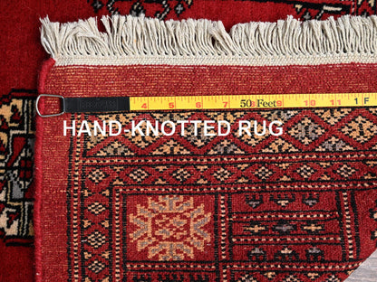 Tribal Tribal & Geometric hand-knotted wool runner in Red, 2'7" x 8'1" — SKU O01993 (view 7)