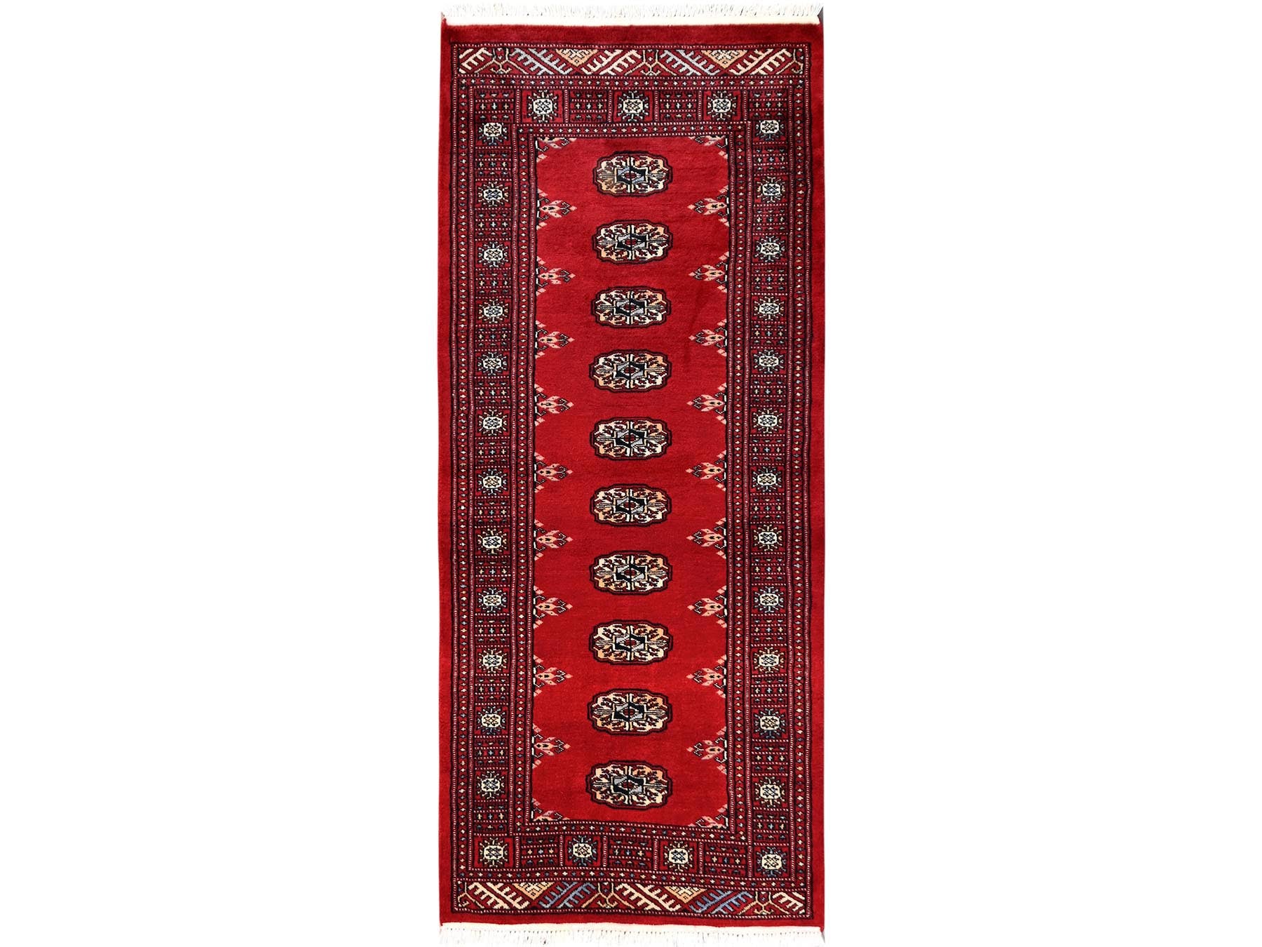 Tribal Tribal & Geometric hand-knotted wool runner in Red, 2'7" x 6'3" — SKU O01994
