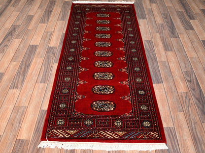 Tribal Tribal & Geometric hand-knotted wool runner in Red, 2'7" x 6'3" — SKU O01994 (view 2)