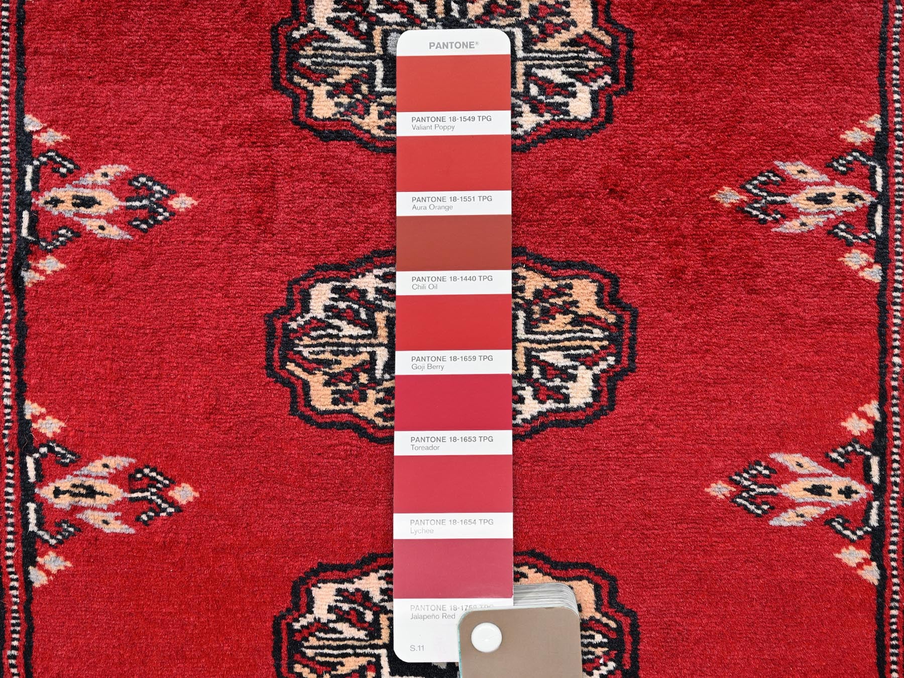 Tribal Tribal & Geometric hand-knotted wool runner in Red, 2'7" x 6'3" — SKU O01994 (view 4)