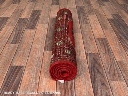 Tribal Tribal & Geometric hand-knotted wool runner in Red, 2'7" x 6'3" — SKU O01994 (view 5)