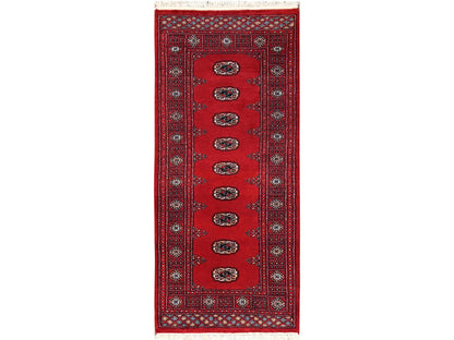 Tribal Tribal & Geometric hand-knotted wool runner in Red, 2'7" x 6' — SKU O01995
