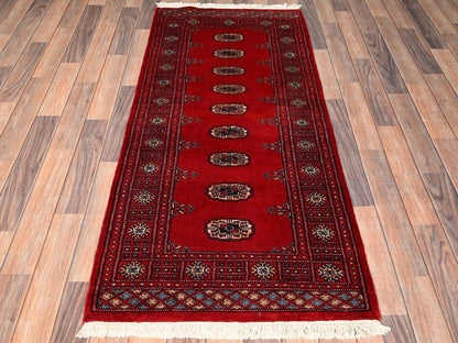 Tribal Tribal & Geometric hand-knotted wool runner in Red, 2'7" x 6' — SKU O01995 (view 2)