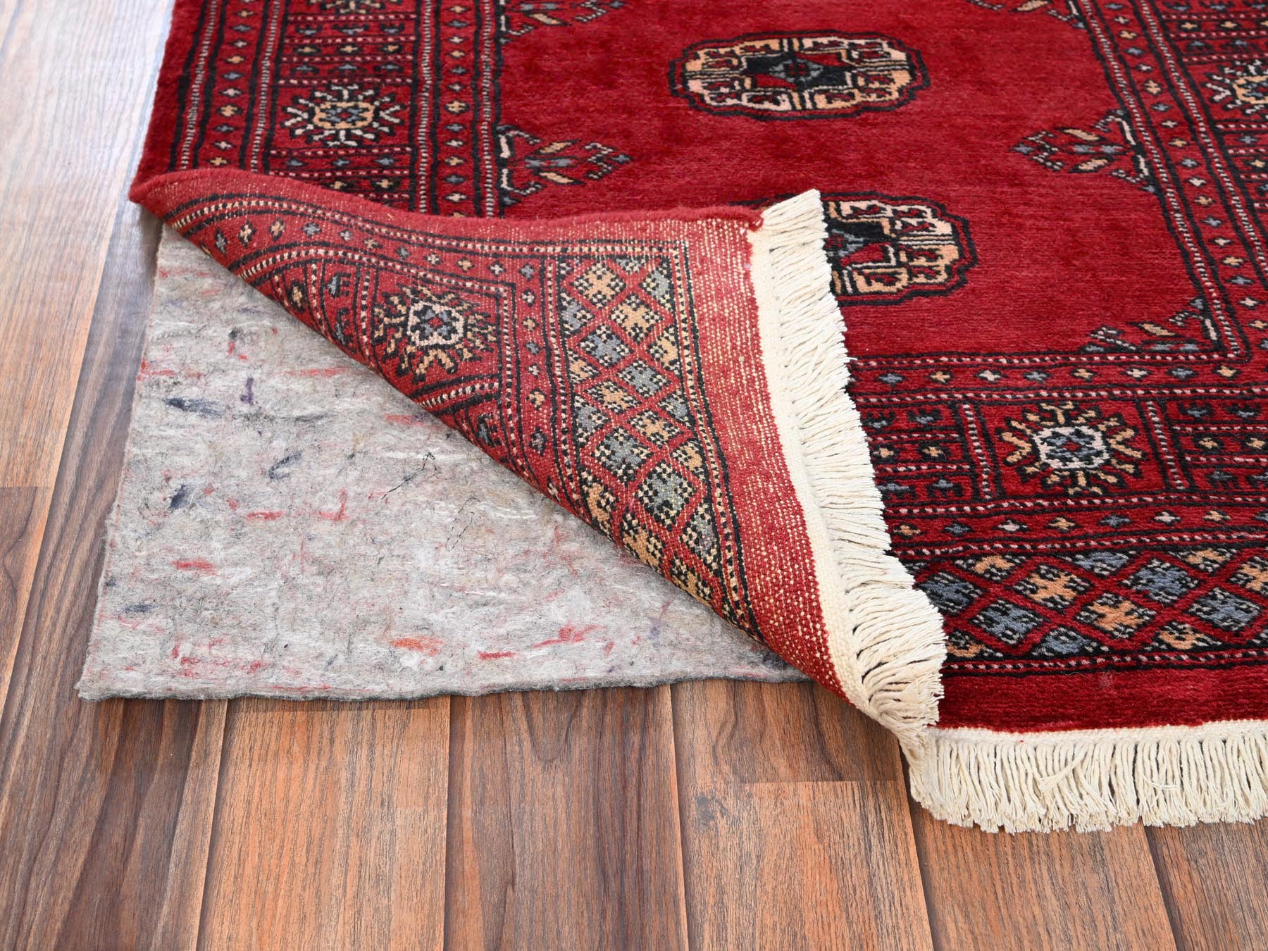 Tribal Tribal & Geometric hand-knotted wool runner in Red, 2'7" x 6' — SKU O01995 (view 3)