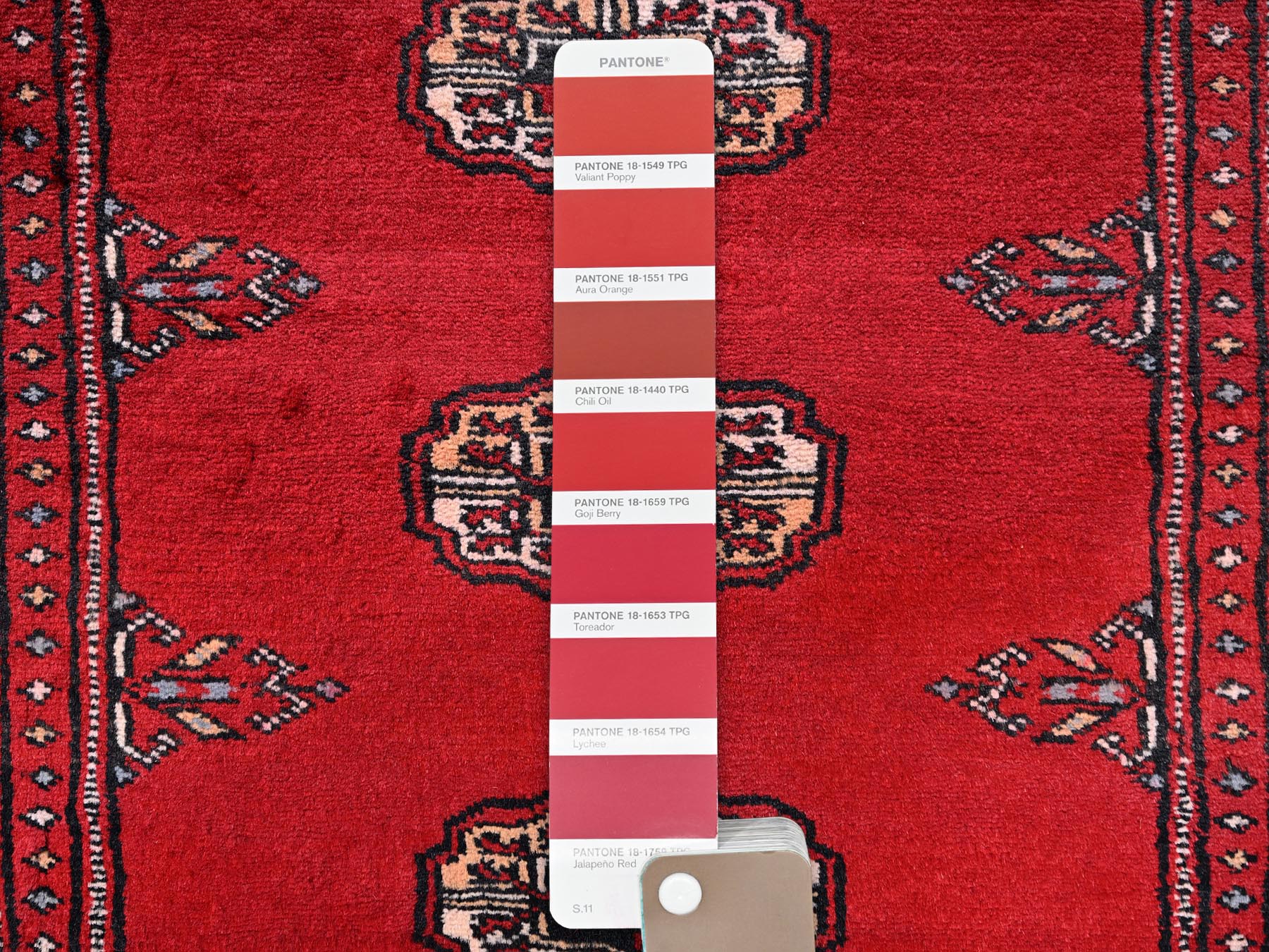 Tribal Tribal & Geometric hand-knotted wool runner in Red, 2'7" x 6' — SKU O01995 (view 4)