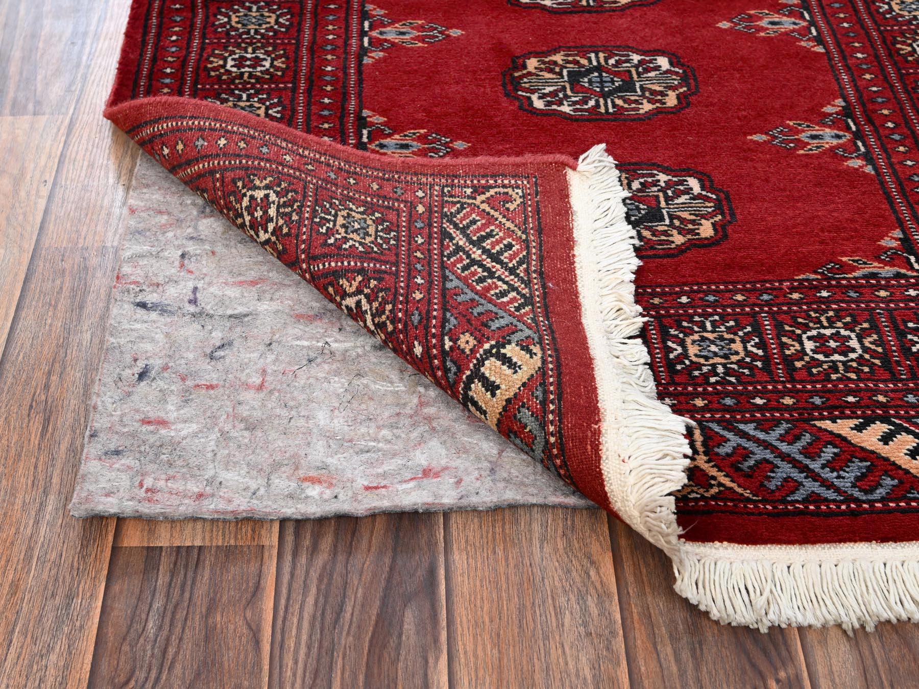 Tribal Tribal & Geometric hand-knotted wool runner in Red, 2'8" x 6'2" — SKU O01996 (view 3)