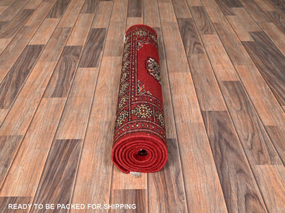 Tribal Tribal & Geometric hand-knotted wool runner in Red, 2'8" x 6'2" — SKU O01996 (view 5)