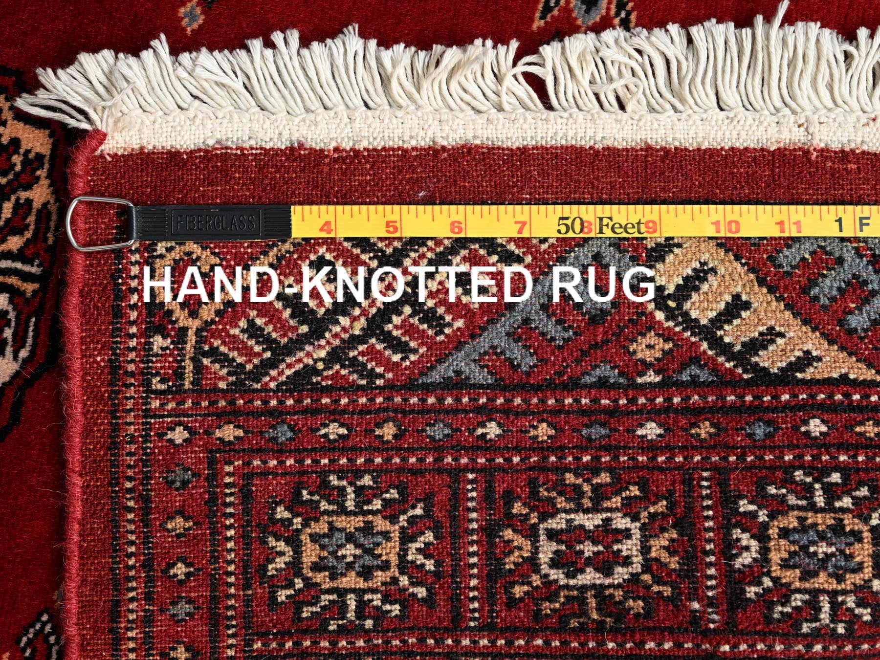 Tribal Tribal & Geometric hand-knotted wool runner in Red, 2'8" x 6'2" — SKU O01996 (view 7)