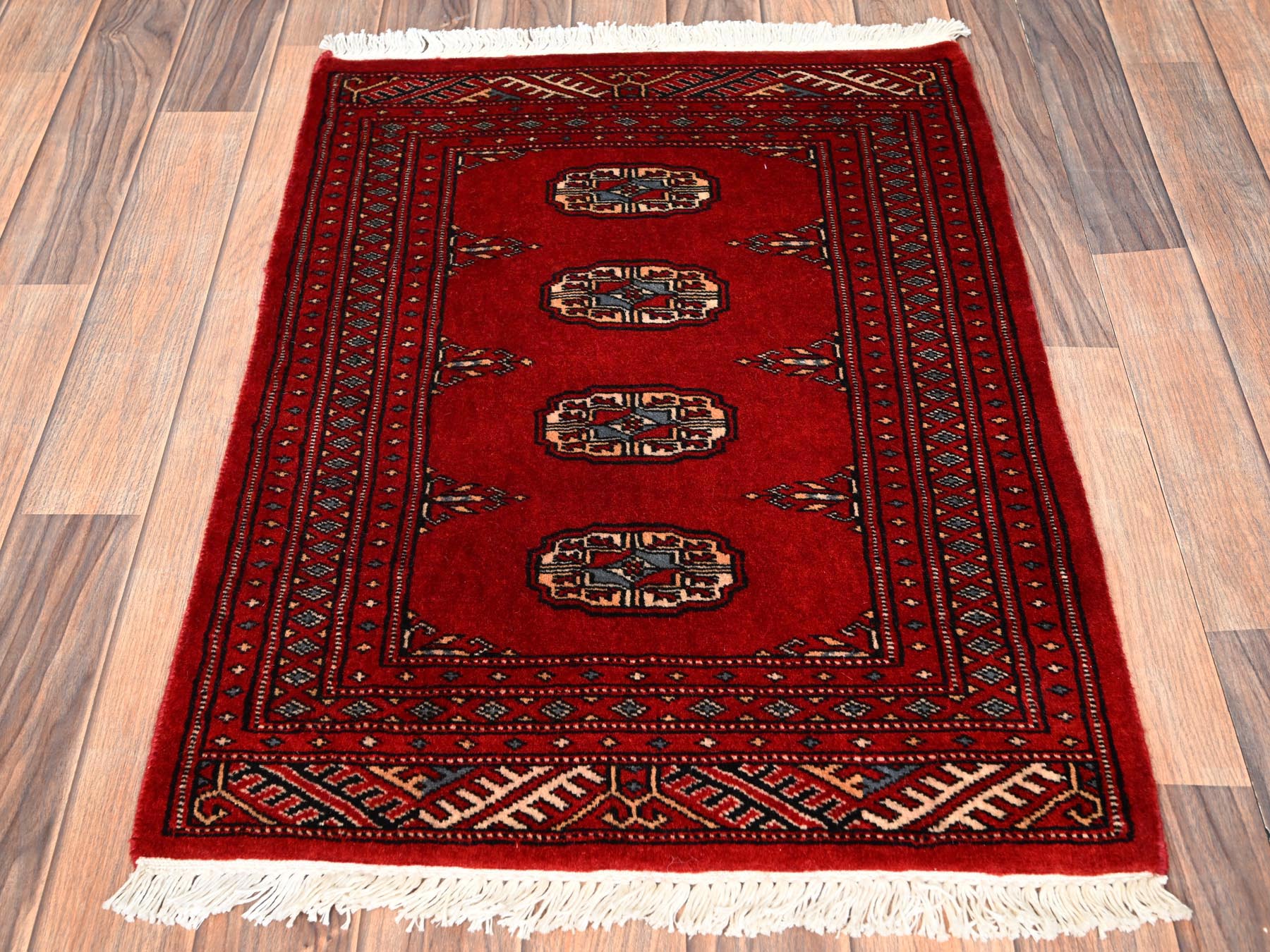 Tribal Tribal & Geometric hand-knotted wool rug in Red, 2'1" x 2'10" — SKU O01999 (view 2)