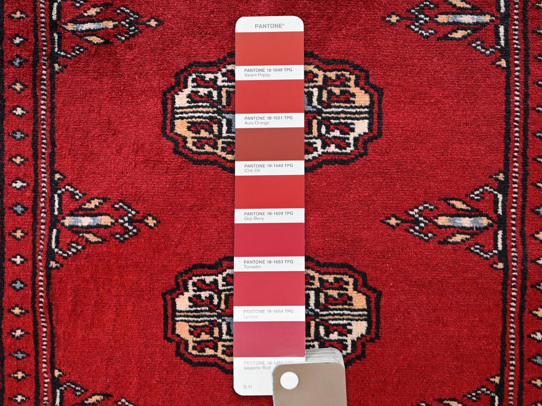 Tribal Tribal & Geometric hand-knotted wool rug in Red, 2'1" x 2'10" — SKU O01999 (view 4)