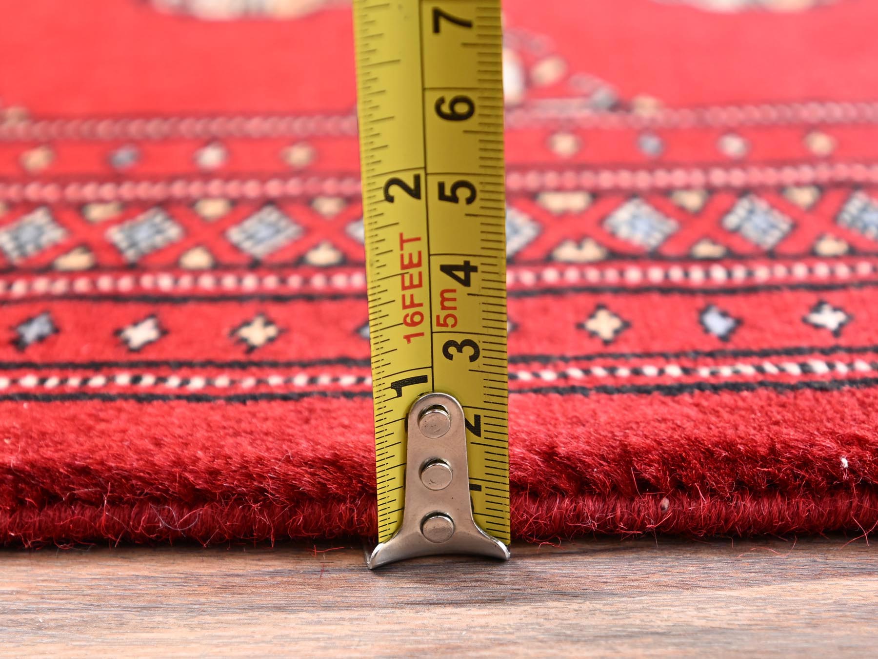 Tribal Tribal & Geometric hand-knotted wool rug in Red, 2'1" x 2'10" — SKU O01999 (view 6)