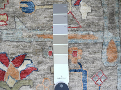 Grey 11'7" x 15'8" Tribal & Geometric Hand knotted Wool Rug - Sku: O020002