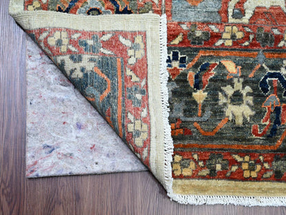 Brown 8'2" x 9'11" Heriz Hand knotted Wool Rug - Sku: O020004