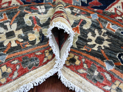 Brown 8'2" x 9'11" Heriz Hand knotted Wool Rug - Sku: O020004