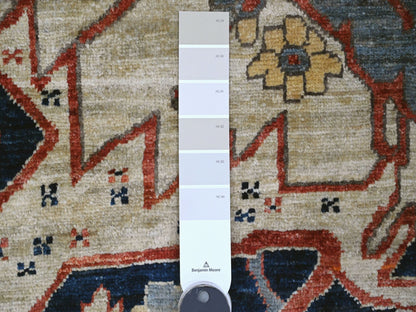 Brown 8'2" x 9'11" Heriz Hand knotted Wool Rug - Sku: O020004