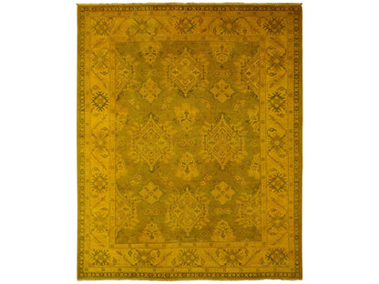 Kazak Kazak hand-knotted wool rug in Overdyed & Yellow, 7'6" x 9'5" — SKU O020009