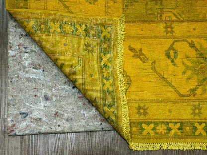 Kazak Kazak hand-knotted wool rug in Overdyed & Yellow, 7'6" x 9'5" — SKU O020009 (view 4)