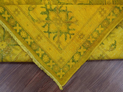Kazak Kazak hand-knotted wool rug in Overdyed & Yellow, 7'6" x 9'5" — SKU O020009 (view 6)