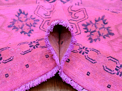 Kazak Kazak hand-knotted wool rug in Overdyed & Pink, 7'10" x 9'7" — SKU O020011 (view 5)