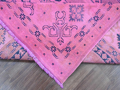 Kazak Kazak hand-knotted wool rug in Overdyed & Pink, 7'10" x 9'7" — SKU O020011 (view 6)
