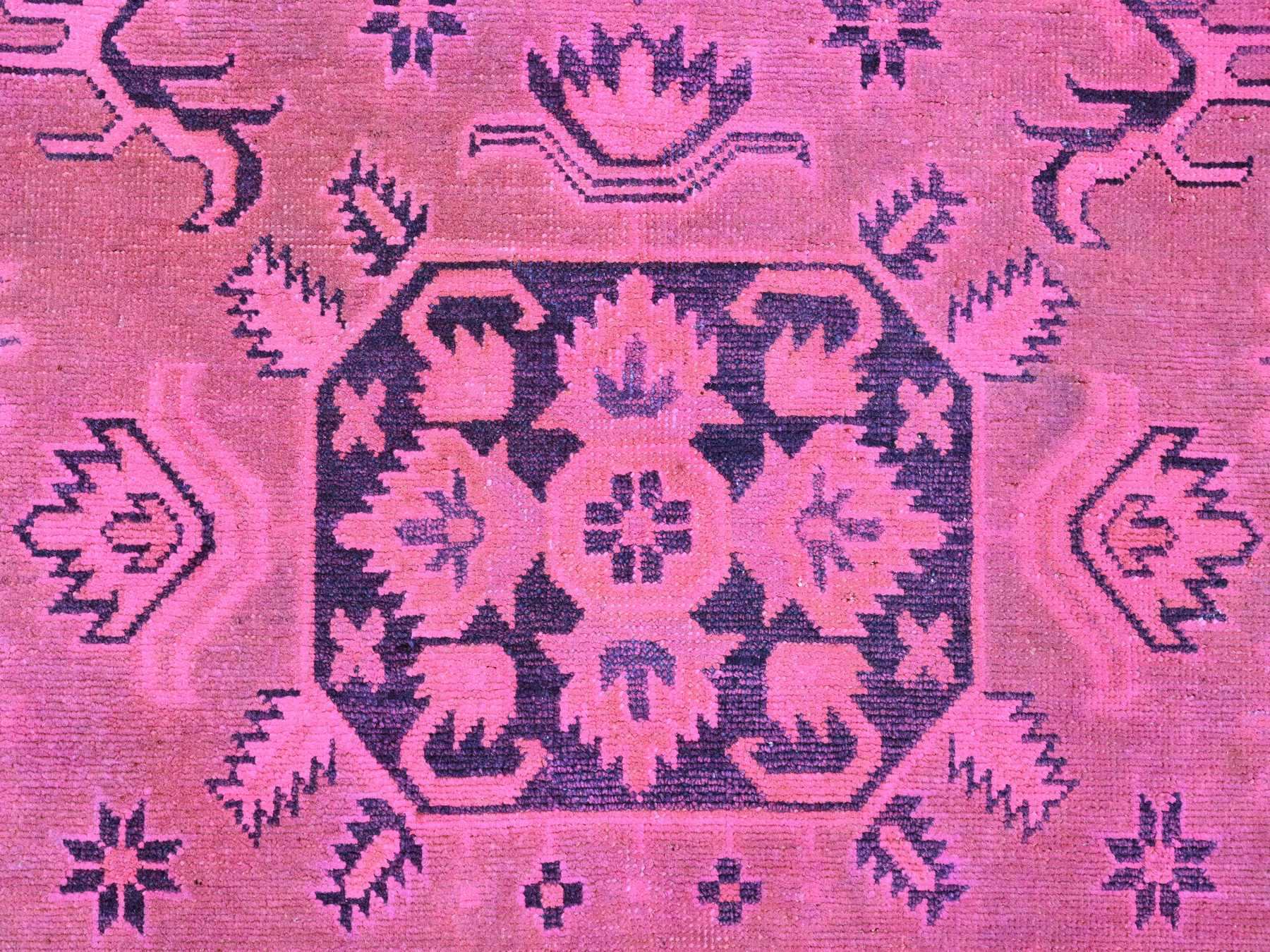 Kazak Kazak hand-knotted wool rug in Overdyed & Pink, 7'10" x 9'7" — SKU O020011 (view 8)