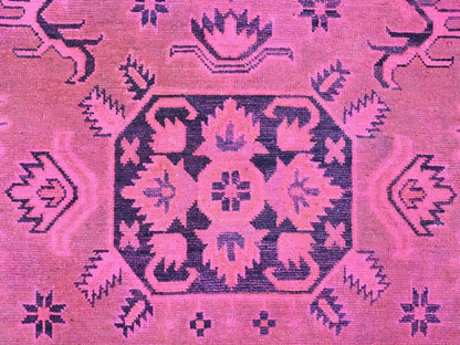 Kazak Kazak hand-knotted wool rug in Overdyed & Pink, 7'10" x 9'7" — SKU O020011 (view 8)