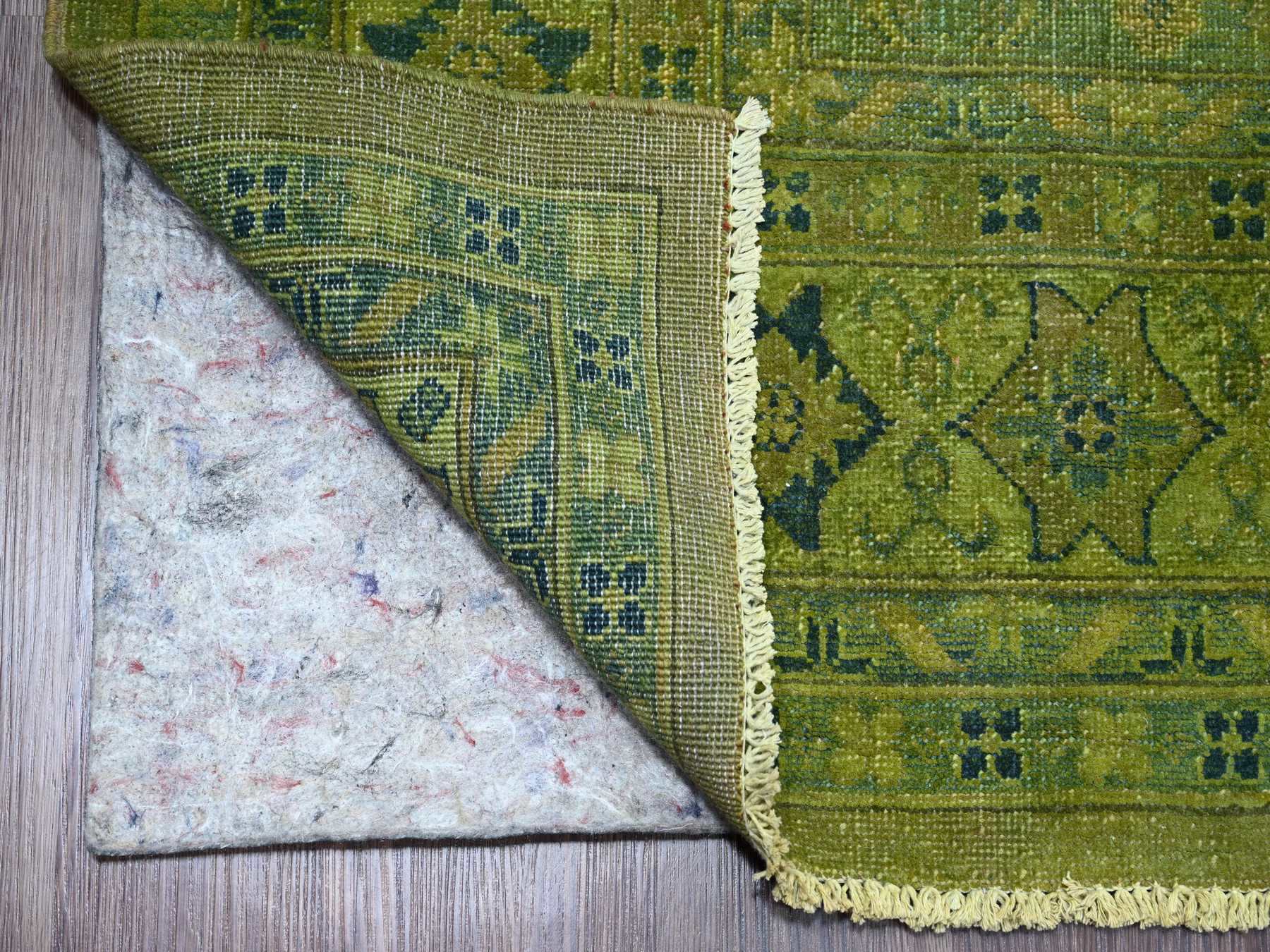 Kazak Kazak hand-knotted wool rug in Overdyed & Green, 8' x 9'6" — SKU O020012 (view 4)